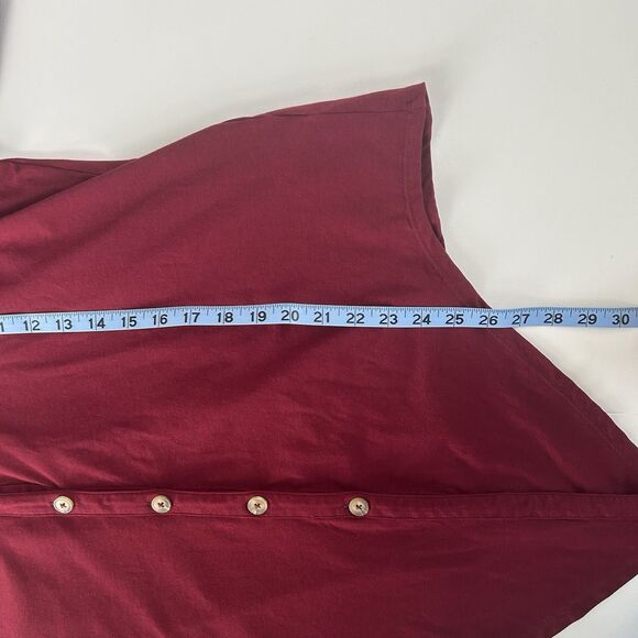 Anthropologie Vanessa Virginia Lenora Tie Front Top Size XL Maroon 3/4 Sleeve - Picture 8 of 11